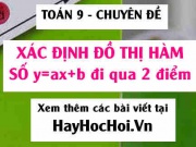 Xác định a, b để đồ thị hàm số y = ax + b đi qua hai...